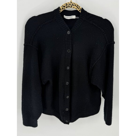 Mustard Seed Vintage Black Button-Up Soft Cardigan Sweater - Picture 2 of 8